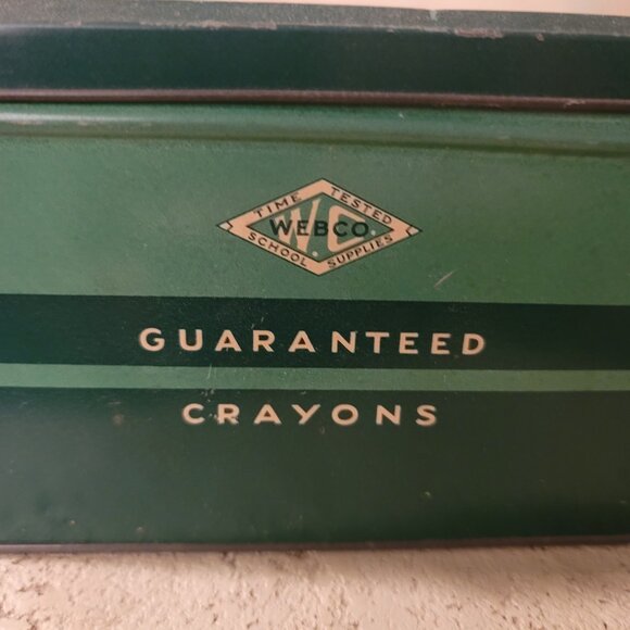 Webco Dustless Crayon Vintage Tin Empty Satisfactory for All Blackboards USA - Picture 2 of 9